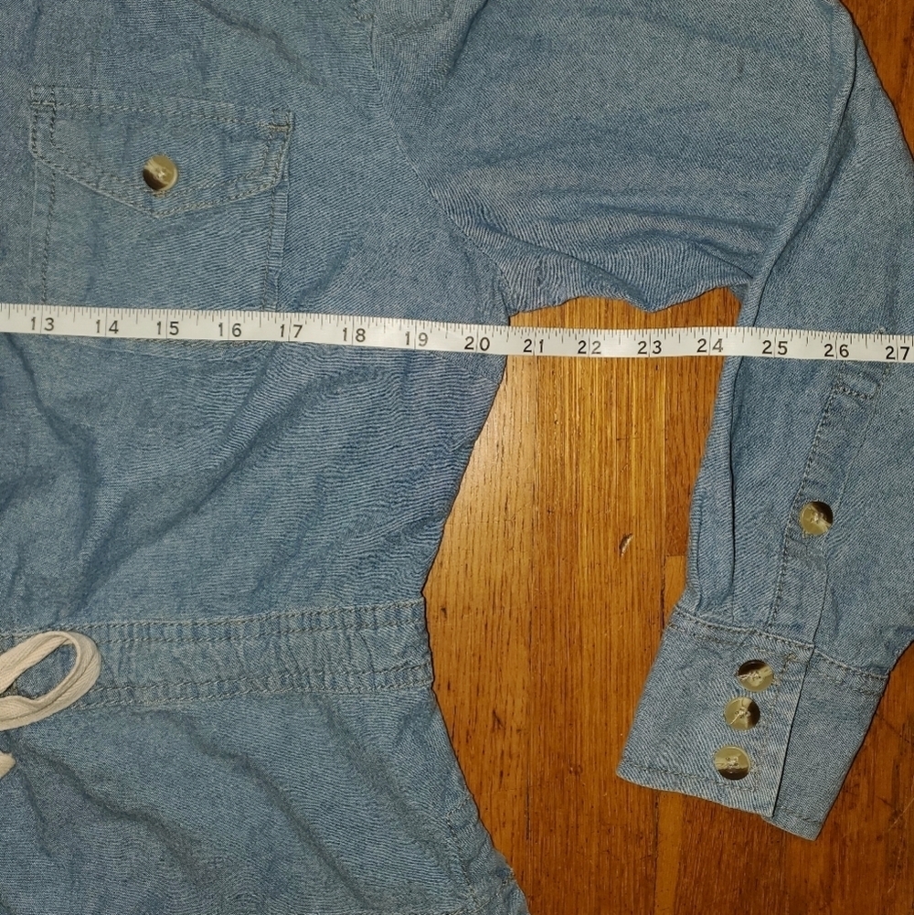 Sunset Rd Vineyard Charm Chambray Drawstring Waist Denim Shirt - Picture 9 of 12